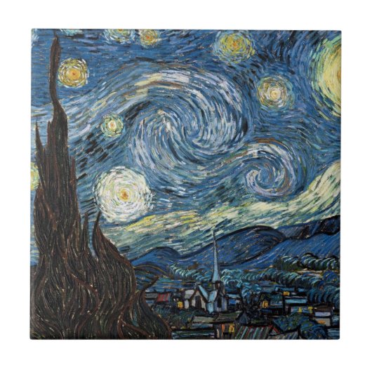 Van Gogh Starry Night Fliese (Vorderseite)
