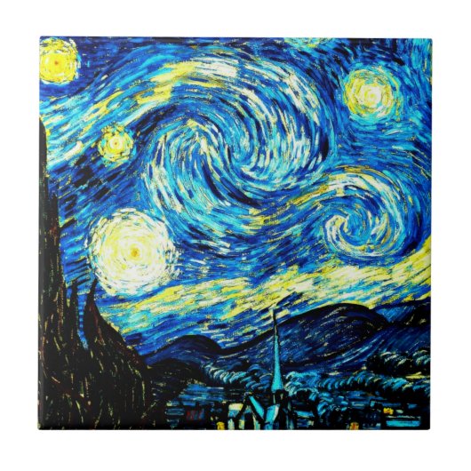 Van Gogh - Starry Night Fliese (Vorderseite)