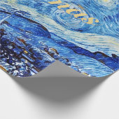 Van Gogh - Starry Night Frohe Weihnachten Geschenkpapier (Ecke)
