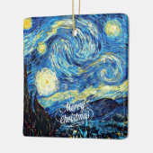 Van Gogh-Starry Night, Frohe Weihnachten, Keramikornament (Links)
