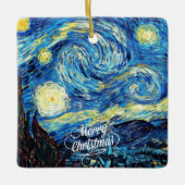 Van Gogh-Starry Night, Frohe Weihnachten, Keramikornament (Vorderseite)