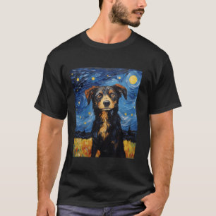 Van Gogh Starry Night Funny Art Dog Lover Kinder J T-Shirt