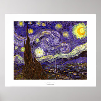 Van Gogh Starry Night Gemälde des Künstlers Vincen Poster