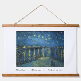 Van Gogh Starry Night Gratitude Artistic Uplifting Wandteppich Mit Holzrahmen