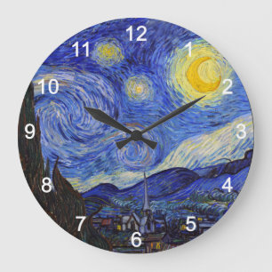 van Gogh , “ Starry Night ” Große Wanduhr