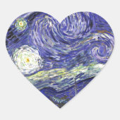 Van Gogh Starry Night Herz-Aufkleber (Vorderseite)