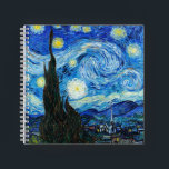 Van Gogh Starry Night Impressionism Art-Notebook Notizblock<br><div class="desc">Vincent Van Gogh "The Starry Night (1889)" / "La nuit etoilee" spiralgebundenes Notizbuch enthält eines der produktivsten Gemälde des niederländischen Impressionisten Vincent Van Gogh. Sie werden Van Goghs Kunstwerk "The Starry Night" auf jeden Fall in Ihrer Zeitschrift gewollt. Holen Sie sich jetzt Ihr Van Gogh Starry Night Notizblock, damit Sie...</div>