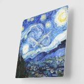 Van Gogh Starry Night Impressionismus Art Wall Clo Quadratische Wanduhr (Winkel)