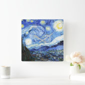 Van Gogh Starry Night Impressionismus Art Wall Clo Quadratische Wanduhr (Zuhause)