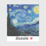 Van Gogh Starry Night. Impressionismus Vintage Kun Aufkleber<br><div class="desc">Van Gogh Aufkleber "The Starry Night".</div>