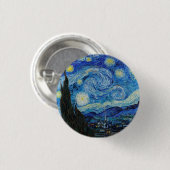 Van Gogh Starry Night. Impressionismus Vintage Kun Button (Vorne & Hinten)