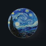 Van Gogh Starry Night. Impressionismus Vintage Kun Button<br><div class="desc">Van Gogh "The Starry Night" Taste.</div>