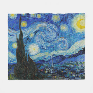 Van Gogh Starry Night. Impressionismus Vintage Kun Fleecedecke