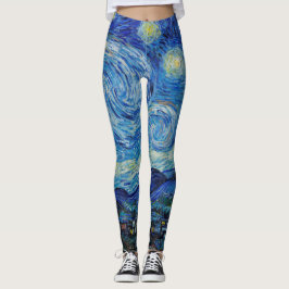 Van Gogh Starry Night. Impressionismus Vintage Kun Leggings