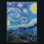 Van Gogh Starry Night. Impressionismus Vintage Kun Notizblock<br><div class="desc">Van Gogh "The Starry Night" Notebook.</div>