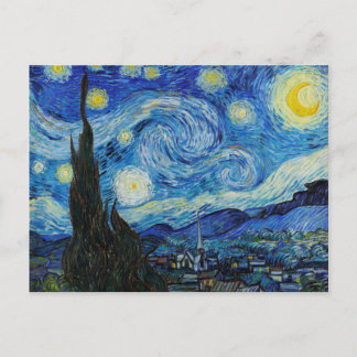 Van Gogh Starry Night. Impressionismus Vintage Kun Postkarte
