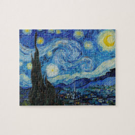 Van Gogh Starry Night. Impressionismus Vintage Kun Puzzle
