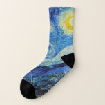 Van Gogh Starry Night. Impressionismus Vintage Kun Socken<br><div class="desc">Van Gogh "The Starry Night" Socken.</div>
