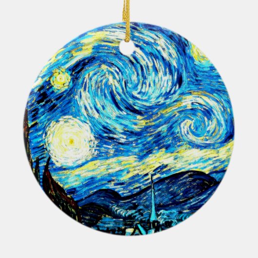 Van Gogh, Starry Night Keramik Ornament (Hinten)
