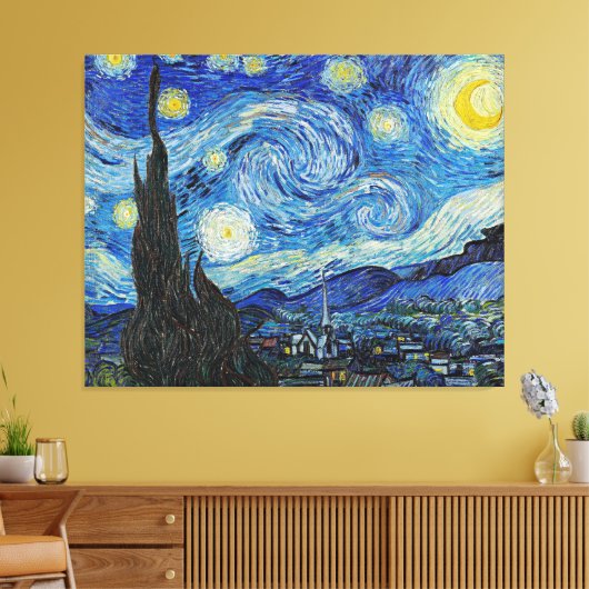 Van Gogh - Starry Night Leinwanddruck (Insitu (Wohnzimmer))