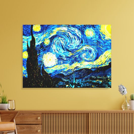Van Gogh - Starry Night Leinwanddruck (Insitu (Wohnzimmer))