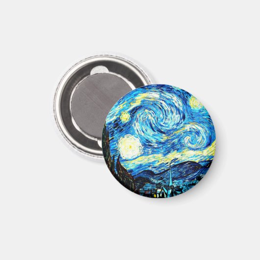 Van Gogh: Starry Night Magnet (Vorderseite/Rückseite)