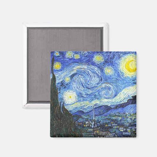 VAN GOGH Starry Night Magnet (Vorderseite/Rückseite)