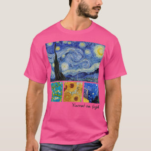 Van Gogh Starry Night, Mandelblüten, Sonnenblumen T-Shirt