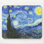 VAN GOGH Starry Night Mousepad<br><div class="desc">"van gogh vincent", Sternennacht, "berühmtes Gemälde", Vintag, Sterne, Himmel, "Fine Art", blau</div>