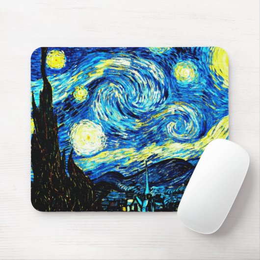 Van Gogh - Starry Night Mousepad (Mit Mouse)