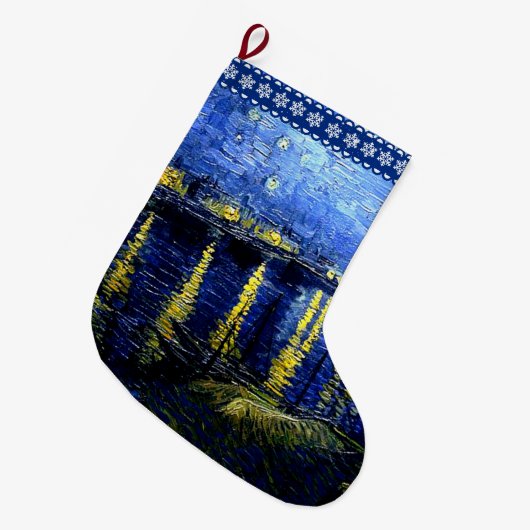 Van Gogh - Starry Night on the Rhone Großer Weihnachtsstrumpf (Vorderansicht (hängend))