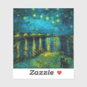 Van Gogh Starry Night Over Rhône Aufkleber (Blatt)