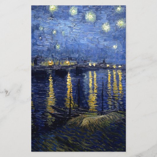 Van Gogh Starry Night Over Rhone Briefpapier (Vorderseite)
