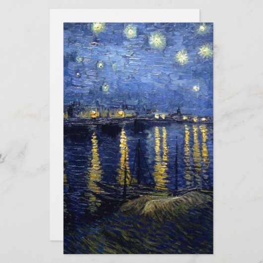 Van Gogh Starry Night Over Rhone Briefpapier (Vorne/Hinten)