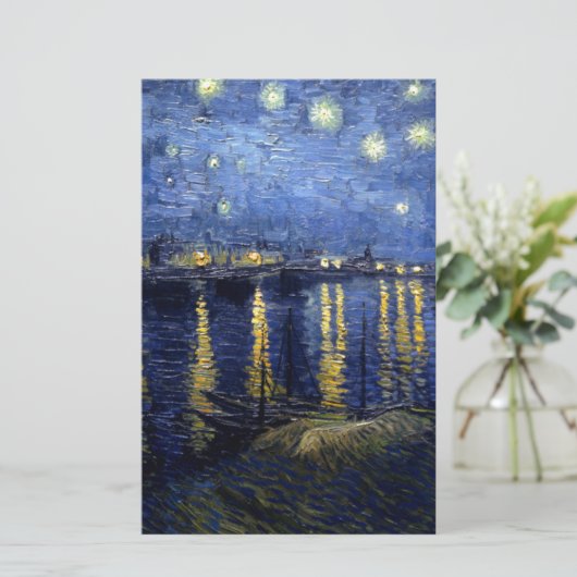 Van Gogh Starry Night Over Rhone Briefpapier (Stehend Vorderseite)