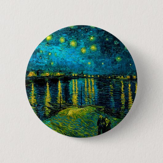 Van Gogh Starry Night Over Rhône Button (Vorderseite)