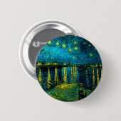 Van Gogh Starry Night Over Rhône Button (Vorne & Hinten)