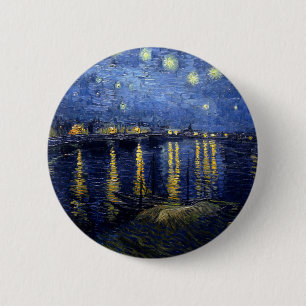 Van Gogh Starry Night Over Rhone Button