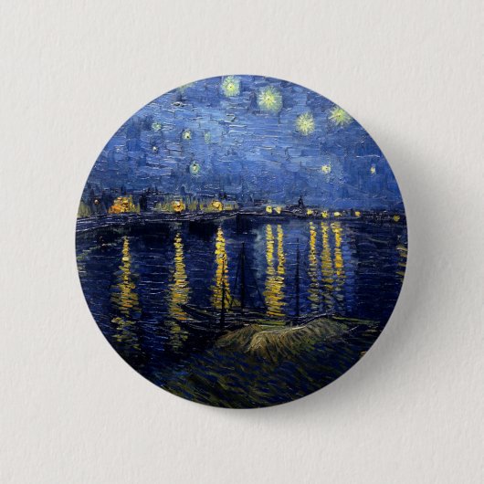 Van Gogh Starry Night Over Rhone Button (Vorderseite)