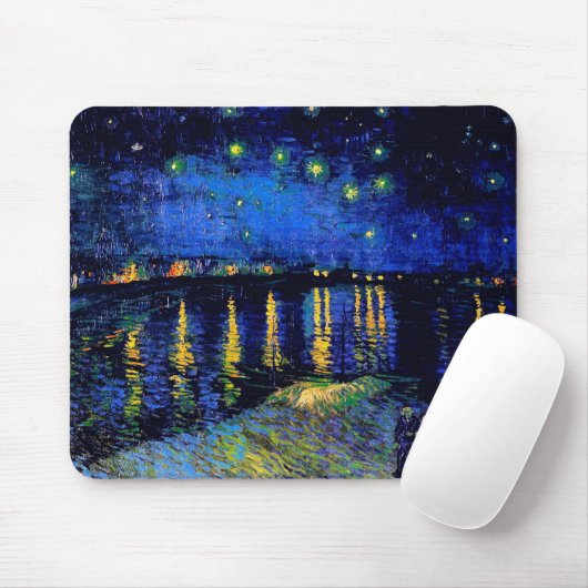 Van Gogh Starry Night Over Rhone (F474) Fine Art Mousepad (Mit Mouse)