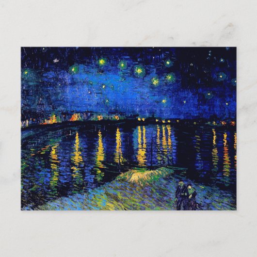 Van Gogh Starry Night Over Rhone (F474) Fine Art Postkarte (Vorderseite)