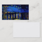 Van Gogh Starry Night Over Rhone (F474) Fine Art Visitenkarte (Vorne/Hinten)