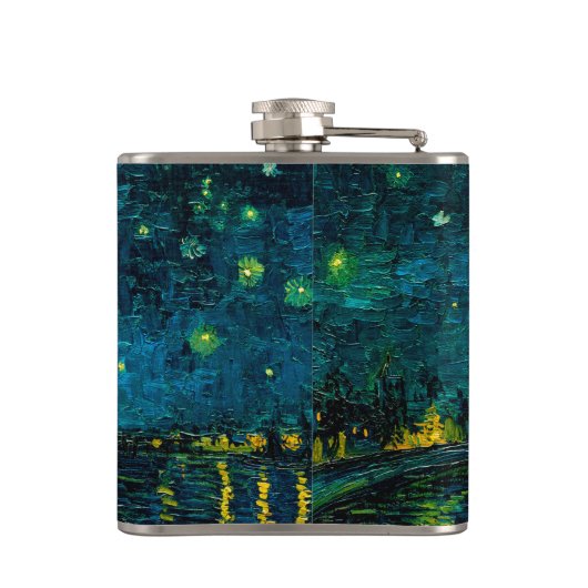 Van Gogh Starry Night Over Rhône Flachmann (Rückseite)