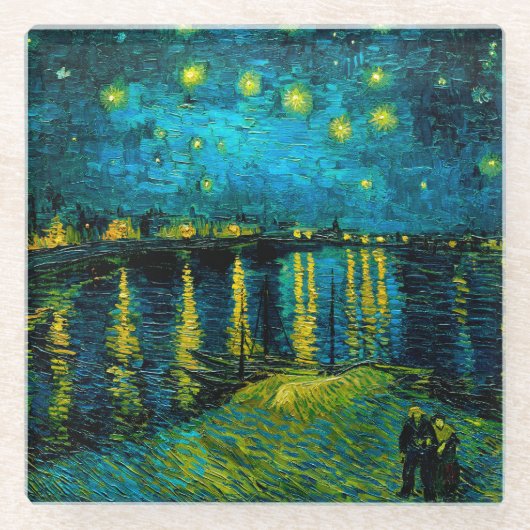 Van Gogh Starry Night Over Rhône Glasuntersetzer (Vorderseite)