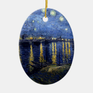 Van Gogh Starry Night Over Rhone Keramik Ornament