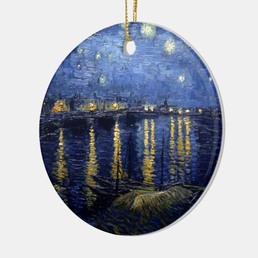 Van Gogh Starry Night Over Rhone Keramik Ornament (Links)