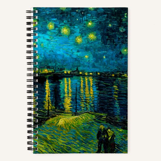 Van Gogh Starry Night Over Rhône Notizblock (Vorderseite)