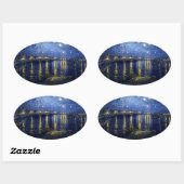 Van Gogh Starry Night Over Rhone Ovaler Aufkleber (Blatt)