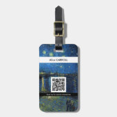 Van Gogh - Starry Night Over Rhone - QR Code Gepäckanhänger (Vorderseite vertikal)