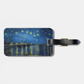 Van Gogh - Starry Night Over Rhone - QR Code Gepäckanhänger (Rückseite horizontal)
